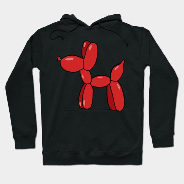 Red Balloon Dog Hoodie by CalliesArt